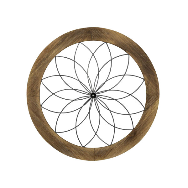 Gracie Oaks Round Wood and Metal Medallion Wall Décor & Reviews Wayfair